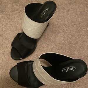 Charles David Black and White Heels
